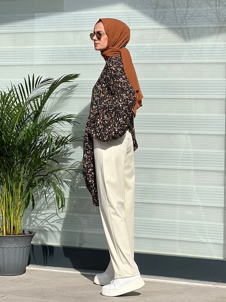 Bone Color Trousers - 2nd image